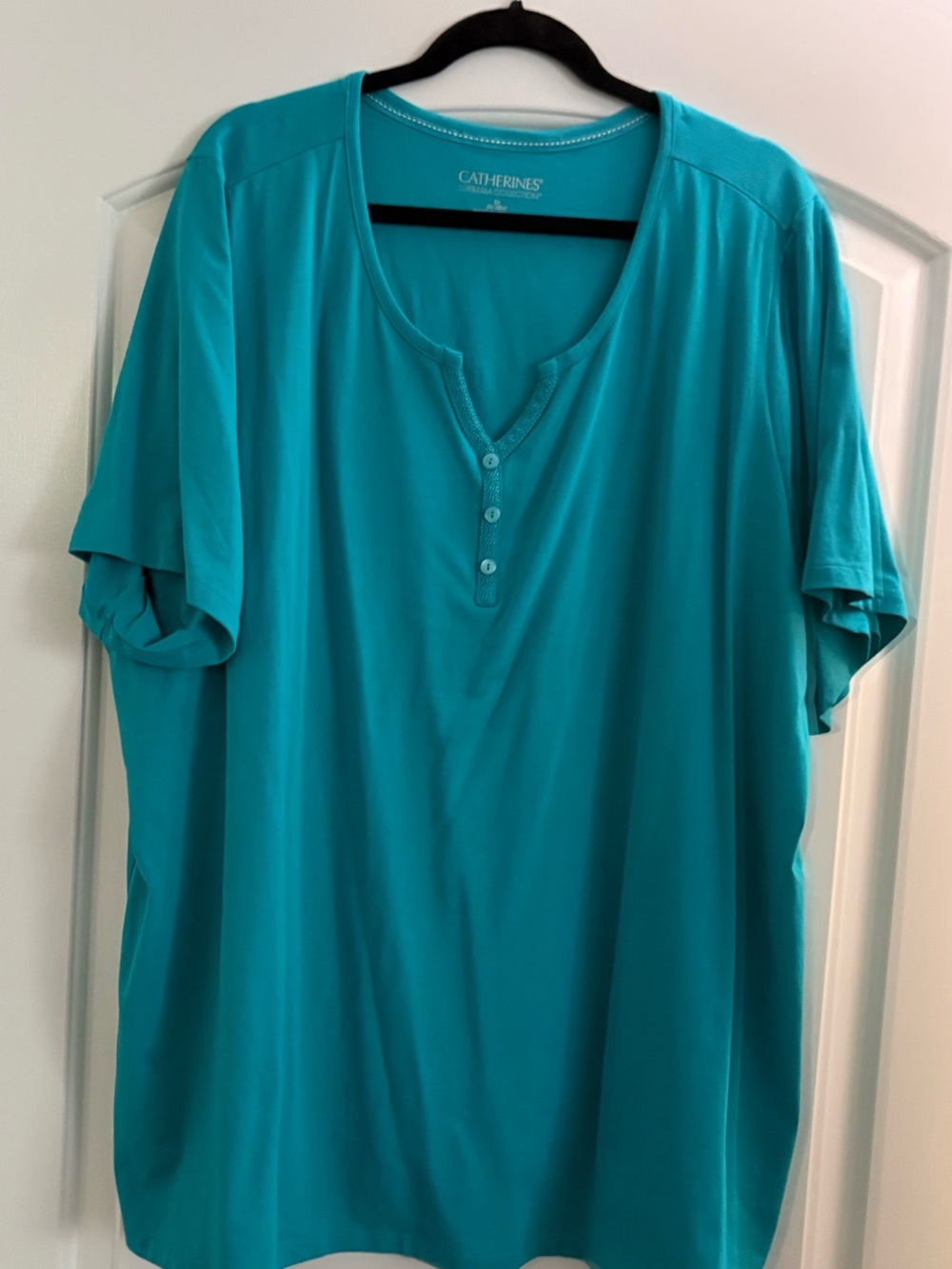 PLUS SIZE 3x - LIKE NEW Catherines Supreme Collection Teal Short Sleeve top